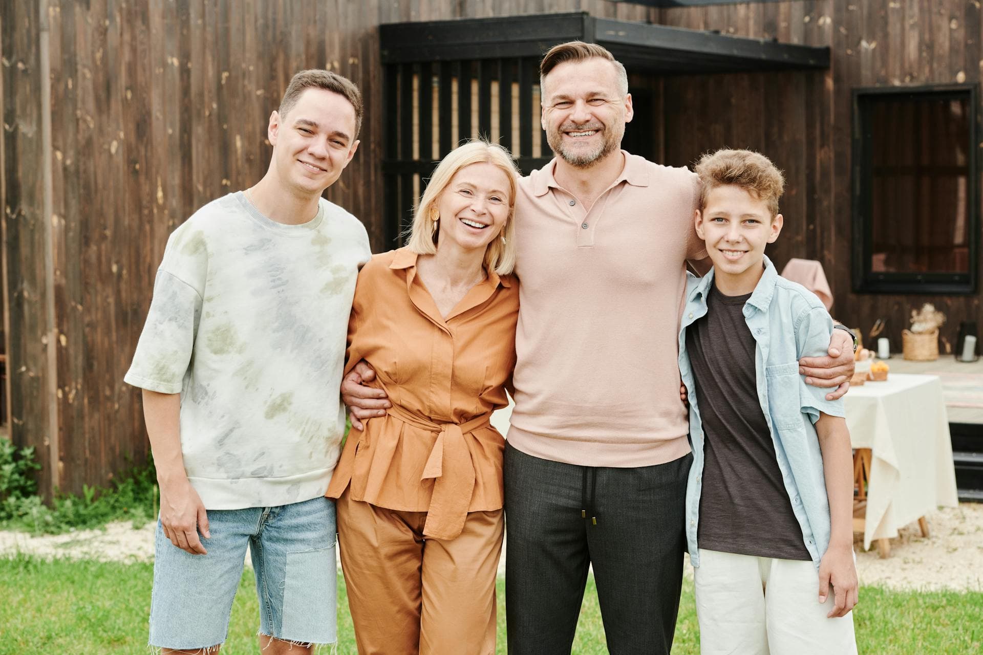 Family enjoying time together at home